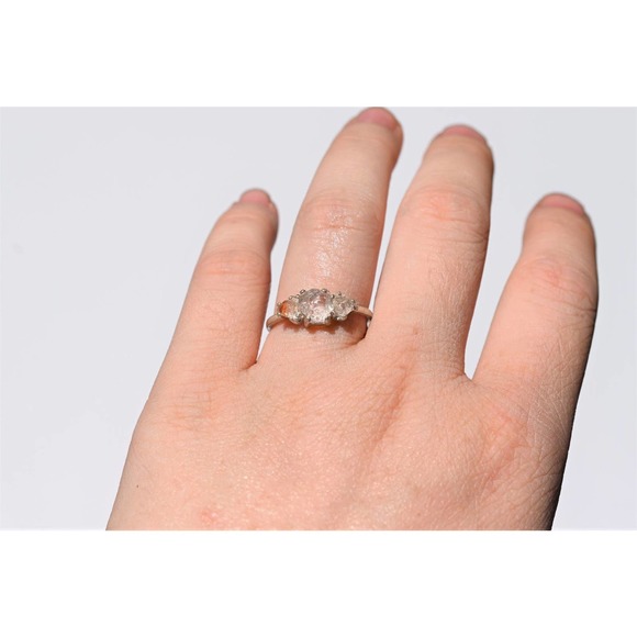 Alternative engagement ring unique rings for women raw stone sterling si… - Picture 5 of 6